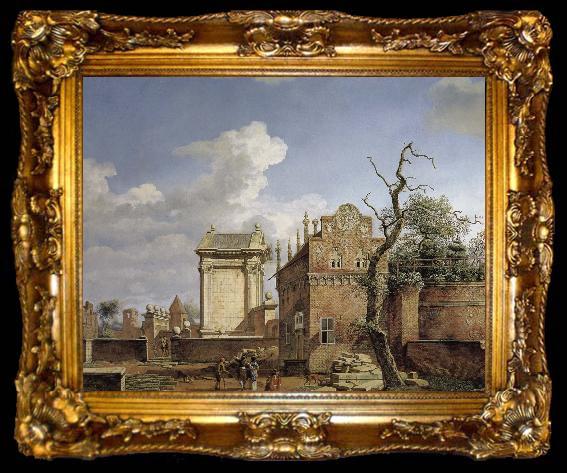 framed  Jan van der Heyden Construction of the Arc de Triomphe, ta009-2